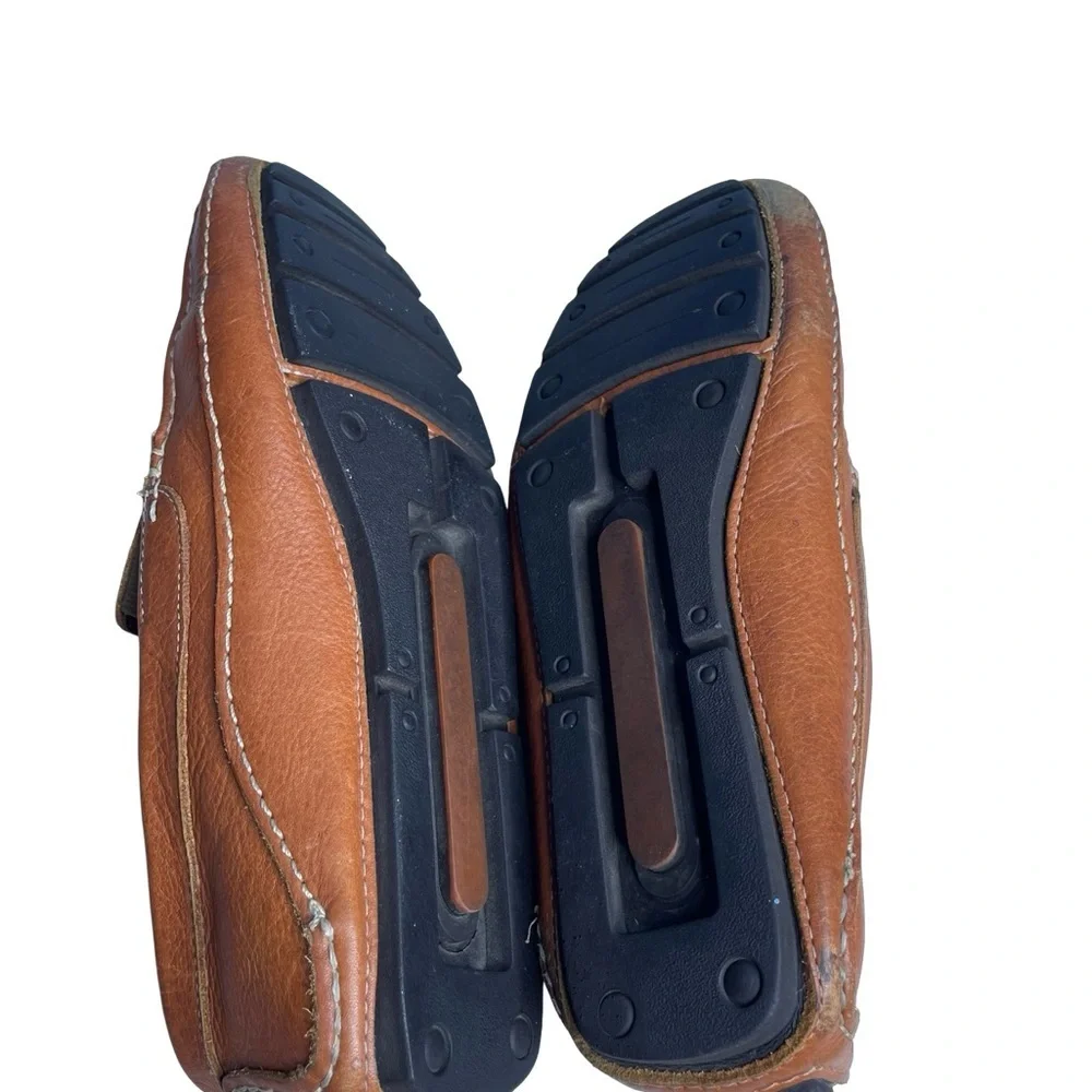 Saks Fifth Ave model 6433 Men's Tan all leather driving Loafers size 10 M